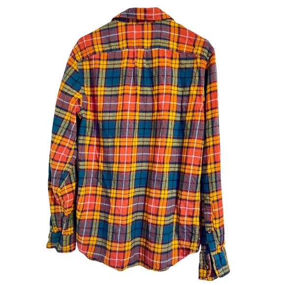 J Crew orange Colorful lightweight Flannel size M long sleeve Shirt - Picture 2 of 6